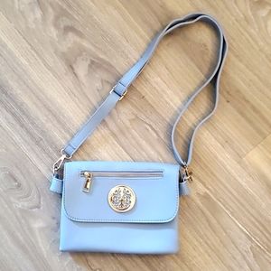 ⭐ $5 ⭐  Pastel Blue Shoulder Bag Gold Detail